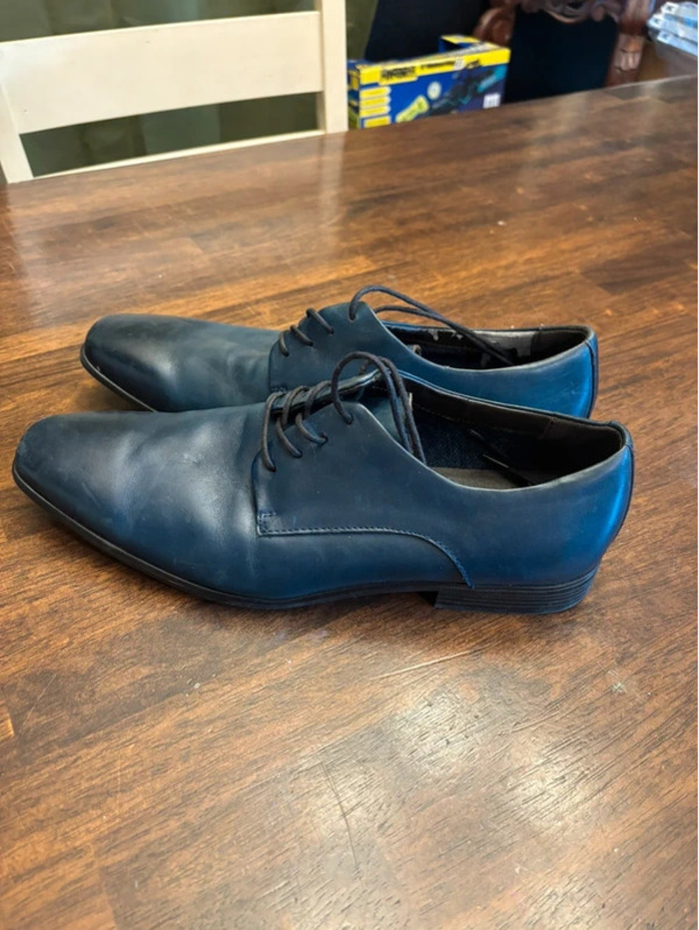 La Milano Men's Blue Leather Dress Shoes - Classic Italian Design